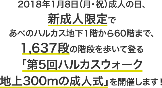 ハルカスウォーク 地上300mの成人式 あべのハルカス